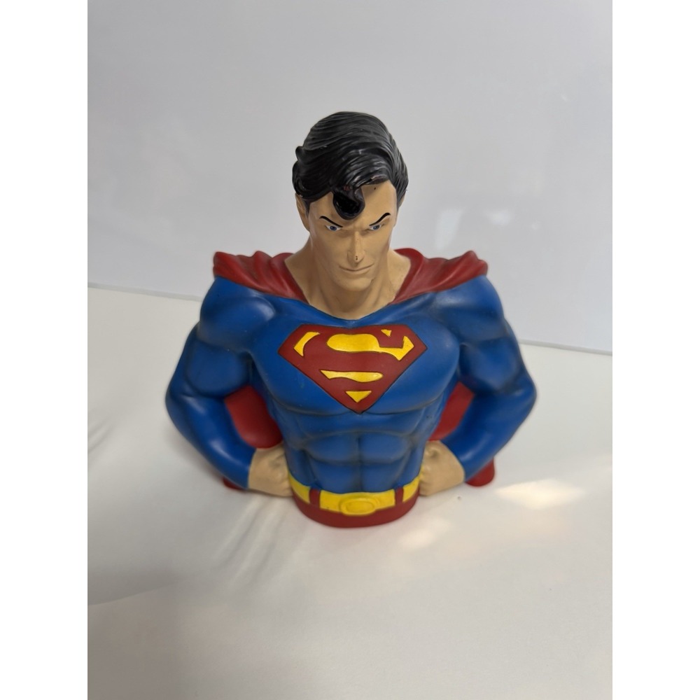 Hard Plastic Superman Bust Coin Bank DC Comics Monogram Masterworks Inc K-1